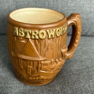 Vintage Astroworld barrel coffee mug. Made in Japan